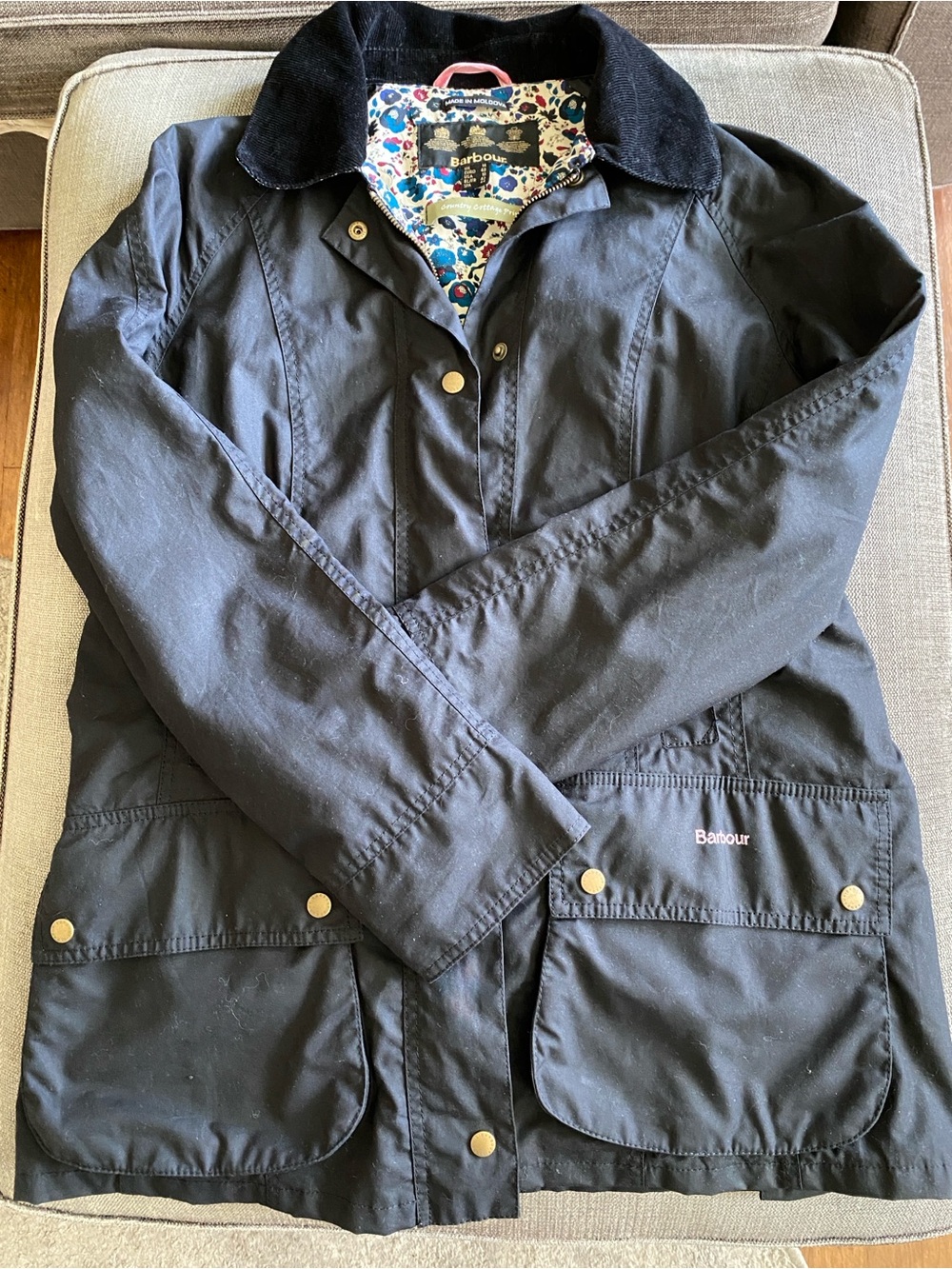 Barbour Womens Black Wax Cotton Jacket Beadnell US 10 UK 14